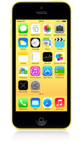 iPhone 5C jaune avec M6 mobile